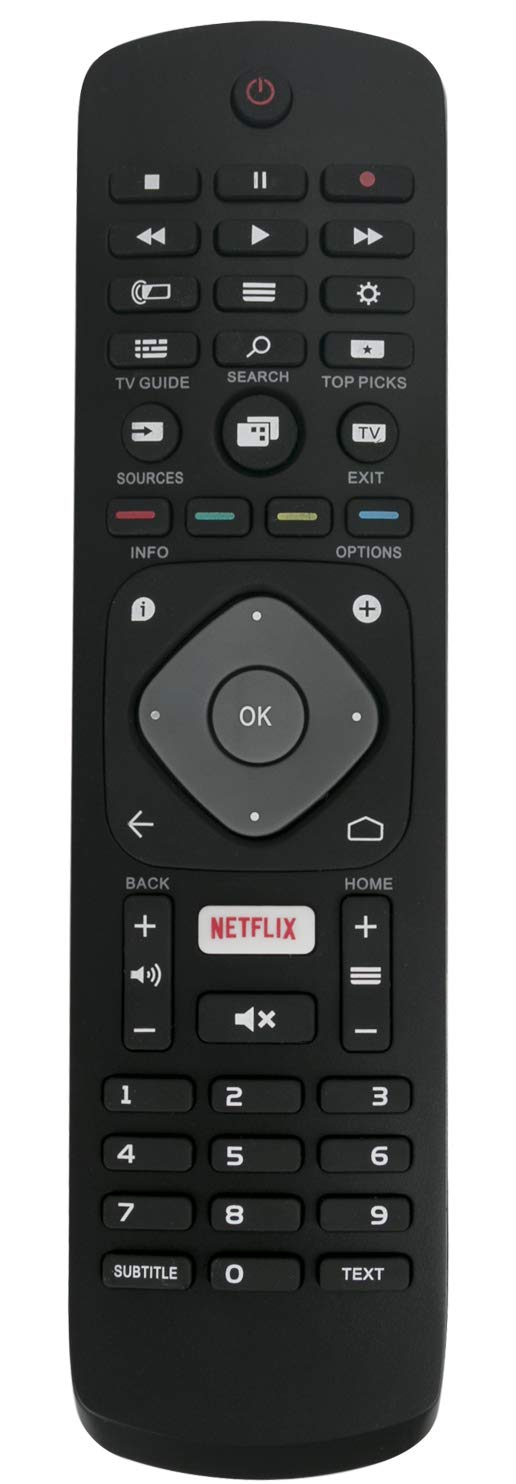 VINABTY 996596001555 Remote Control Replacement Fit for Philips 32PFS6401 49PFH5501 55PUS6401 5501 6501 series TV'S with Netflix Button