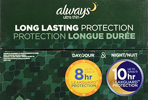 Always Ultra Thin Overnight Pads With Wings, Unscented, 76 Count