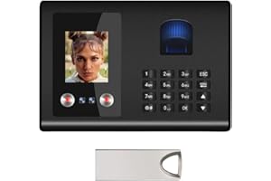 MIKONIYA Time Clock,Time Clocks for Employees Small Business,Attendance Machine ​with Faces,Fingerprint,Password Punching in One,Office Time Clock with 500 Faces,1500 Fingerprints,16G USB Drive