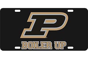 Elite Fan Shop NCAA Mirrored Acrylic License Plate Black