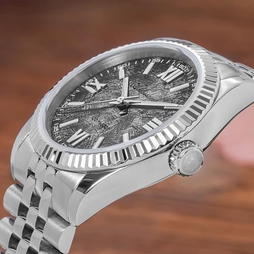 ADDIESDIVE 10.6 MM Luxury Watches for Men Women Roman Numerals Synthetic Sapphire VH Sweep Second Fluted Bezel Casual Wear Unisex Watch