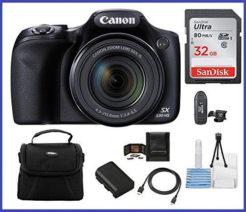 Canon-Powershot-SX530-HS-160-MP-Digital-Camera-with-50x-Optical-Zoom-and-1080p-Full-HD-Video-Bundle-Kit-Includes-NB-6L-Battery-32GB-SDHC-High-Speed-Memory-Card-Small-Camera-Bag-Mini-Tripod-Card-Reader