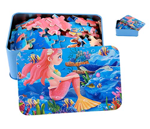 100/200 Pieces Kids Wooden Jigsaw Puzzle, Kids Educational Puzzles Toys to Develop Dexterity and Problem Solving, with a Storage Box