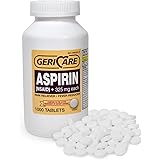 GeriCare Aspirin Tablets 325mg - Pain Reliever And Fever Reducer Uncoated Aspirins For Adults & Kids 12+ (NSAID) Great For He
