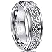 VAKKI Men's 8mm Laser Celtic Knot Brushed Tungsten Carbide Wedding Band Rings Polished Step Edge Size 6-14