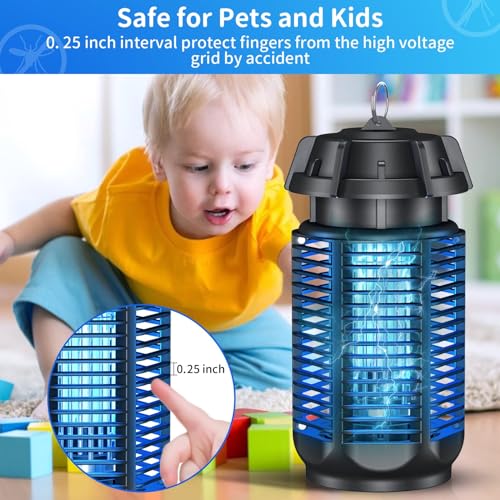 TERRIFI Electric Bug Zapper, 20W UV LED Mosquito Killer Lamp, 4000V High Voltage Power, Effective Area 80m², Suitable for Indoor and Outdoor Use, Fly Trap Light for Home, Office and Garden