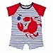 Mud Pie Baby Boys Crab Raglan One-Piece Shortall
