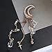 Fvermecky Vintage Crystal Hair Clips Tassel Drop Star Moon Hair Clips Bobby Pins For Women Girls Hair Accessories 4 Colors (Rose Gold)