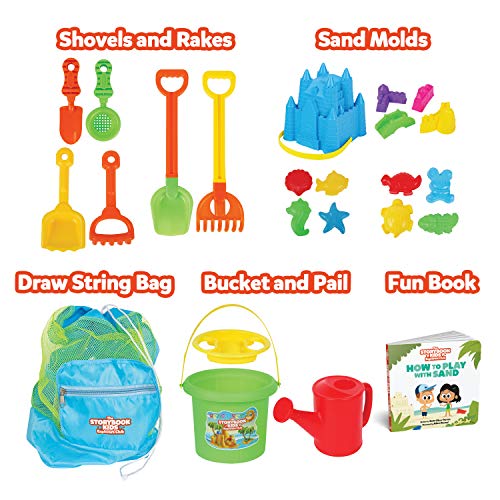 The STORYBOOK KIDS Explorers Club Beach Toys - 23-Piece Sandbox Toys Set for Toddlers - Sandcastle B - //coolthings.us