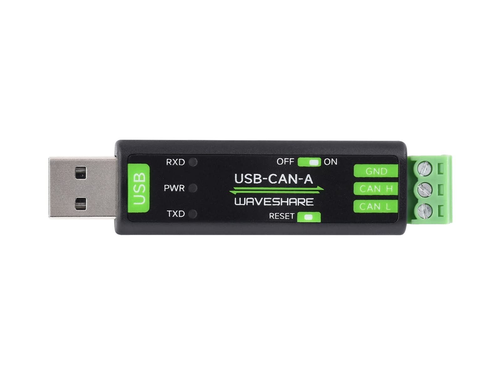 Waveshare USB to CAN Adapter Analyzer, Adopts STM32 Chip Scheme, 4 Working Modes, Stable Communication, for Windows XP/7/8/10/11, for Raspberry Pi OS/Jetson Nano Ubuntu and Other Linux System