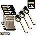 130 Gold Plastic Spoons | Heavy Duty Plastic Silverware Spoons | Fancy Plastic Cutlery | Elegant Disposable Spoons Pack | Bulk Disposable Flatware | Plastic Utensils Set | Nice Disposable Silverware
