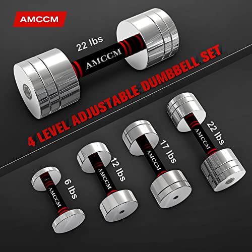 AMCCM Steel Dumbbell Sets, Adjustable Weights Dumbbells