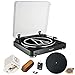 Audio-Technica AT-LP60BK-USB Fully Automatic Belt-Drive Stereo Turntable (USB & Analog) Premium Bundle with Extra Stylus Needle And Deluxe Cleaning System