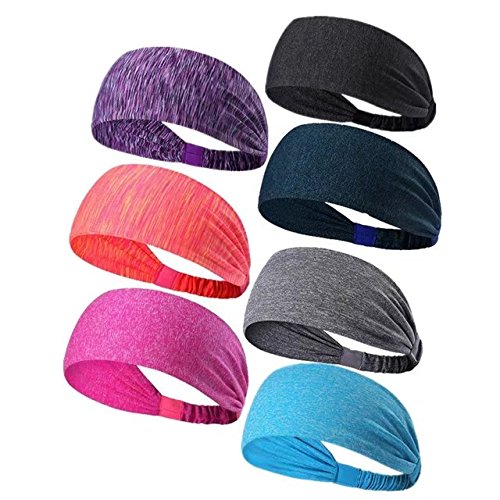 Ligart7 Pieces Activewear Headbands for Women Moisture Wicking Sweatbands Dry Quickly Headbands Breathable and Stretchy for Yoga,Cycling,Running,Fitness Exercise and Other Sports Workout