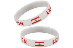 2 PCS Lebanon Flag Bracelet,Lebanese Silicone Wristband,Decor for Sport Parade Party