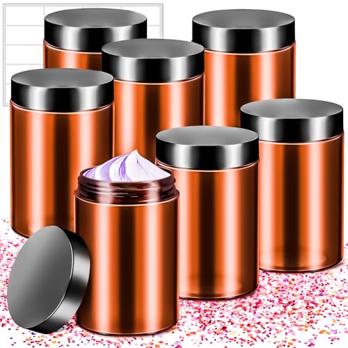MotBach 6 Pack 10oz Amber Plastic Jars Round Clear Containers with Lids, 300ml Empty Small Cosmetic Jars Makeup Containers, 10ounce Slime Jar Travel Cosmetic Container for Travel Makeup Beauty Product at Amazon