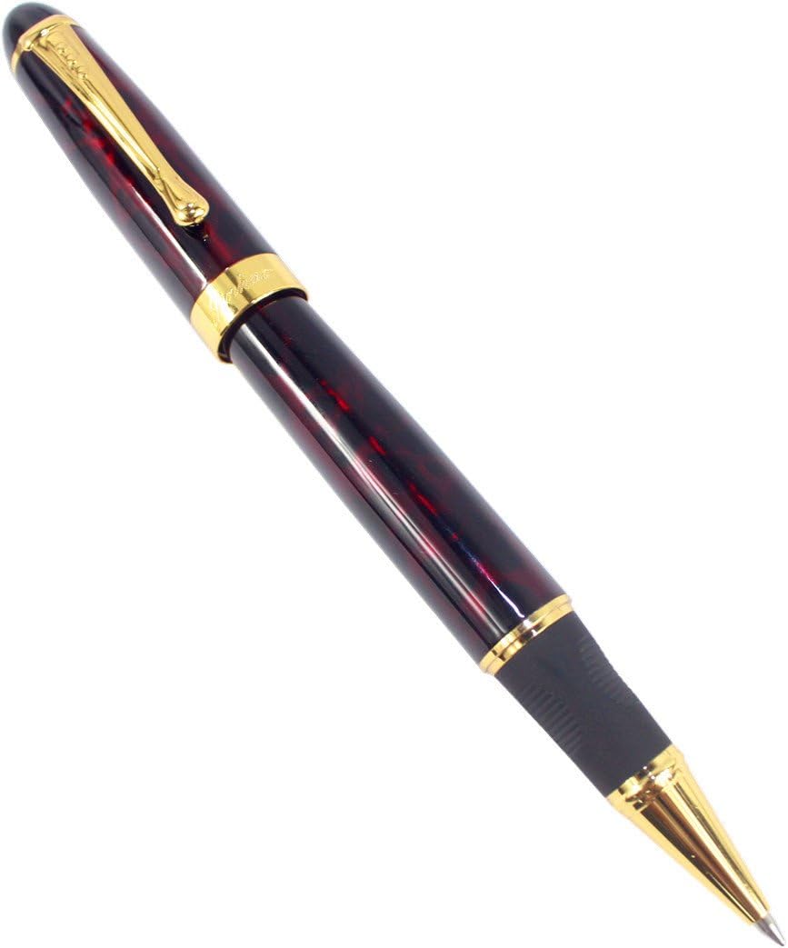 Gullor 450 Rollerball Pen Chinese Red Lacquer Black Line - Dark Red and Golden