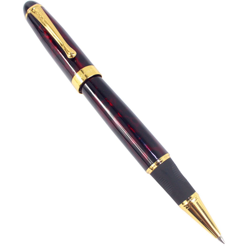 Gullor 450 Rollerball Pen Chinese Red Lacquer Black Line - Dark Red and Golden