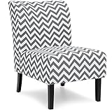 Best Choice Products Modern Contemporary Upholstered Armless Accent Chair - Gray/White