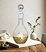 Whiskey Decanter Wine Carafe, Gold Plated Premium Glassware Hand Crafted Drinkware, Holiday Gift