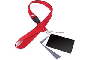 Digital Gray Card, Grey Card Neck Strap Set Photography Accessories, 3 in 1 Balance Card Set, White Balance Card, Three Color