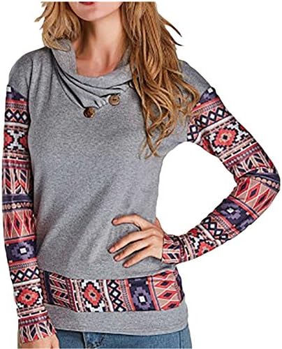Moguer Womens Cowl Neck Button Boho Raglan Sleeve Tshirt