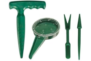AKOAK 4 Pack Mini Garden Hand Tool Plant Sets - Garden Plant Flower Seed Dispenser,Seed Sower,Garden Seedlings Dibber and Widger for Garden Greenhouse