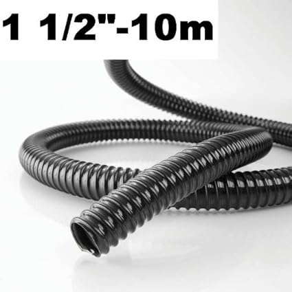 10m Teichschlauch Spiralschlauch 38mm (1 1/2') Schwarz