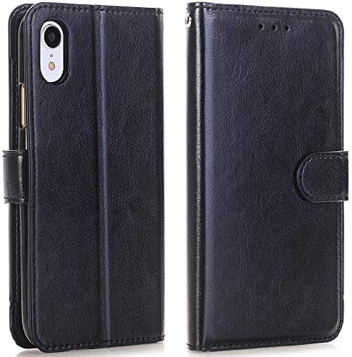Alkax Case for iPhone XR Wallet Case, iPhone XR Case, Luxury PU Leather with ID Credit Card Slots Holder Kickstand Folio Flip Cover Magnetic Shockproof Phone Case for Apple iPhone XR and Stylus -Black