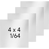 304 Stainless Steel Sheet - 4PCS 4" X 4" X 1/64" Thin Stainless Steel Plate 1/64 Inch Thickness with Protective Film Metal Sheets Shim Stock for Kitchen DIY Crafting (101 x 101 x 0.39 mm)