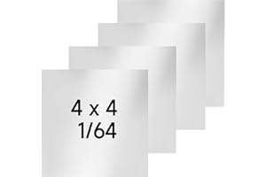 YLJNGUS 304 Stainless Steel Sheet - 4PCS 4" X 4" X 1/64" Thin Stainless Steel Plate 1/64 Inch Thickness with Protective Film Metal Sheets Shim Stock for Kitchen DIY Crafting (101 x 101 x 0.39 mm)