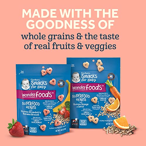 Gerber Baby Food, Crawler, Wonderfoods, Superfood Hearts, Quinoa