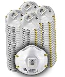 3M Particulate Respirator 8210V with Cool Flow Valve, Smoke, Grinding, Sanding, Sawing, Sweeping, Woodworking, Dust, 80/Pack