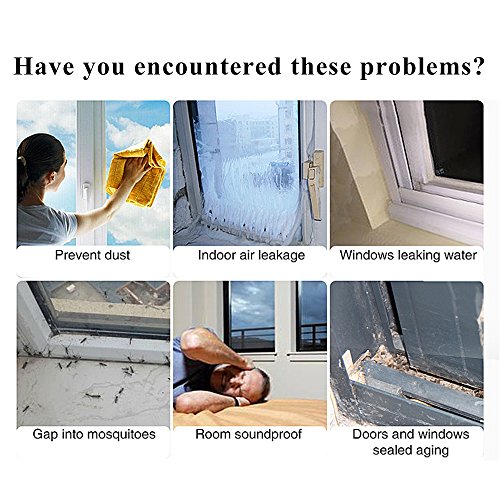 YOAYO Foam Weather Stripping,Door Window Seal Strip for Cracks and Gaps,Anti-collision Rubber Self Adhesive Weatherstrip Seal,White,16.4 Feet