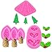 MoldFun 3-Pack Christmas Tree/Pine Cone/Holly Leaf Silicone Mold for Fondant Chocolate Candy Gum Paste Polymer Clay Resin Kitchen Baking Sugar Craft Cake Cupcake Decorating Tools