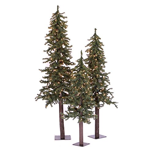 Natural Alpine Trees, 2' 3' 4', Green - Unlit