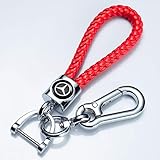 JIYUE Genuine Leather Car Logo Keychain Key Chain Keyring Family Present for Man and Woman Suit for Mercedes-Benz A C E S Class Series,GLK CLA GLA GLC GLE CLS SLK AMG Series（1pcs）