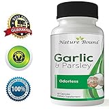 Odorless Garlic and Parsley Supplement With 100% Chlorophyll Vitamin C Calcium Sativum Vitamin K Powerful Antioxidant #1 Health and Vitality Detoxifier Boosts Energy For Men Women Teens Nature Bound