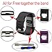Budesi Silicone Accessory as Replacement Strap Band and Band cover for Fitbit Surge Watch Fitness Tracker WatchBand Black-Large