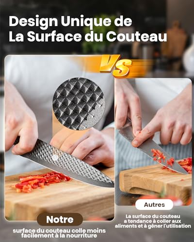 Kitchen Knife, 7 Piece Sharp Kitchen Knife Set with Block, High Quality Stainless Steel Blades and Ergonomic Handles, Kitchen Knife Set for Home Use (Non-Wood)