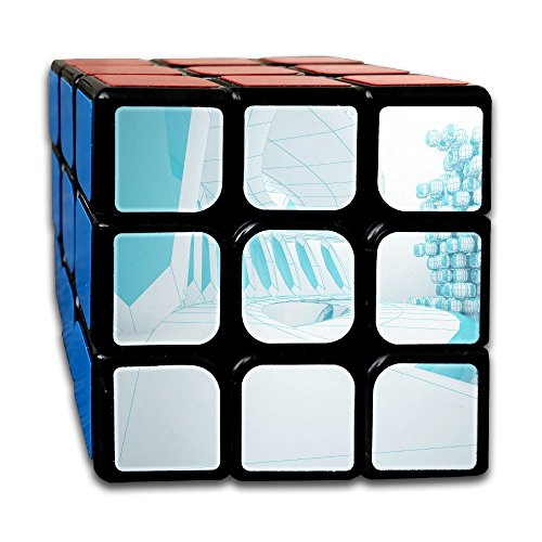 Aijunxia Abstract White Interior Highlights Future With Glossy Lines Polygon Colored Drawing Architectural 3x3x3 Speed Cube Smooth Magic Cube Puzzles Easy Turning And Smooth Play