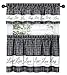 GoodGram Country Gingham Check Live~Laugh~Love 3 Pc. Café Plaid Kitchen Curtain Set - Assorted Colors & Sizes (Charcoal, 24 in. L)