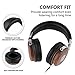 SIVGA SV005 Hi-Fi Studio Over Ear Headphones Comfortable Protein Earpads Wood Earphones with Airplane Adapter + Stereo Audio Headphone Jack Adapter