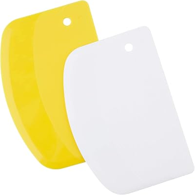 LUTER 2pcs Plastic Dough Scraper Pastry Cutter Bowl Scrapers Baking Cake