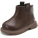 Zoolar Boys Girls High Top Combat Ankle Boots Kids Waterproof PU Leather Fall Boots Winter Warm Snow Outdoor Hiking Shoes Toddler Non Slip Texture Soft Durable Walking Boot