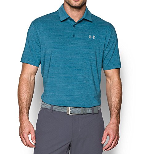 Under Armour Men's Playoff Polo, Bayou Blue/Overcast Gray, X-Large
