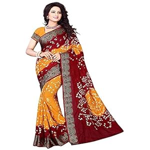 Navabi Export Women’s Georgette Saree With Unstitched Blouse