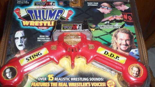 1999 Toy Biz WCW vs. nWo Electronic Thumb Wrestling game - DDP vs. Sting w/ Michael Buffer voice 