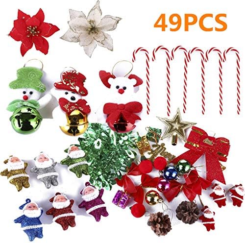 Mrwan Christmas Bells Decorations for Home, 49Pcs Set Christmas Tree Ornaments
