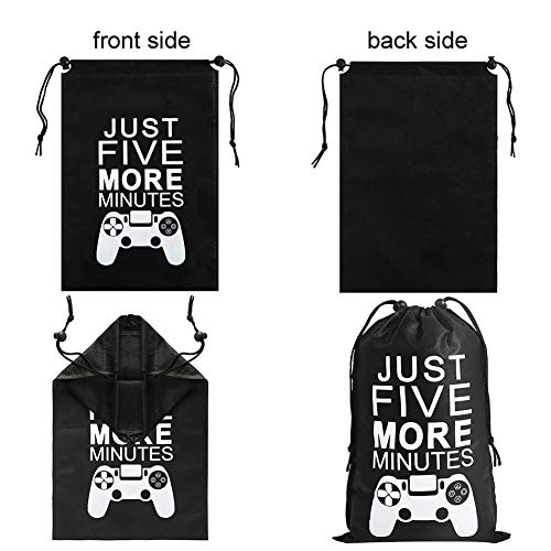 AhlsenL 24 Pack Video Game Party Supplies Gaming Party Bags Drawstring Bags Gaming Party Decorations for Kids Video Game Themed Birthday Party (3 Patterns)
